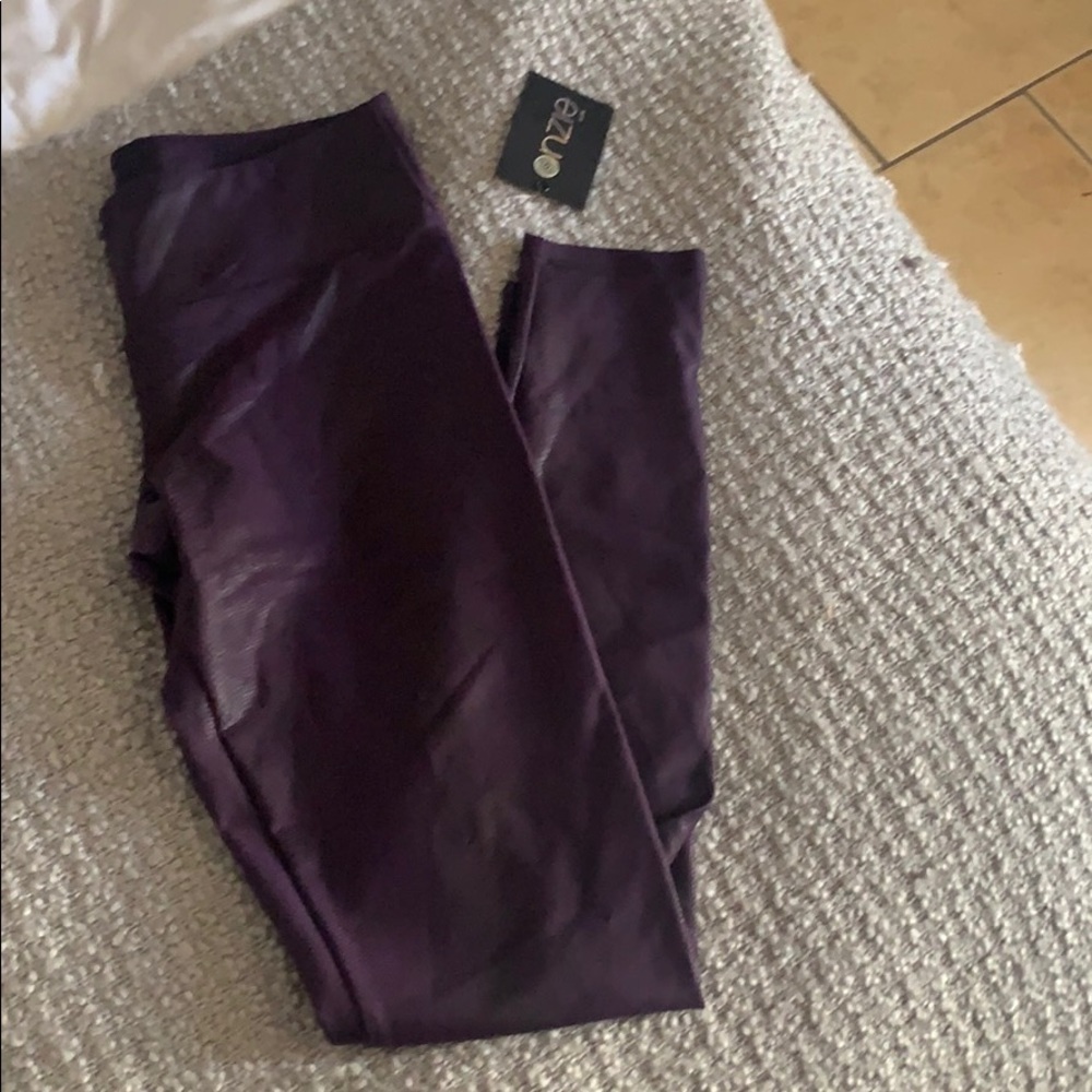 Purple snakeskin leggings